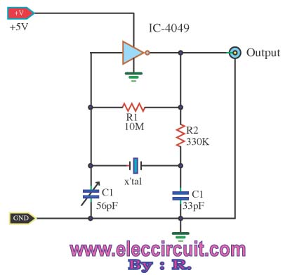 Pulse Generator Oscillator 32.768KHz by watch crystal