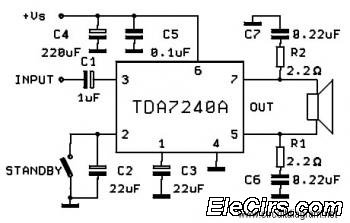 20W Bridge Car Amplifier based TDA7240A