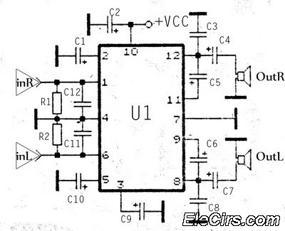 KA2211 Stereo audio power amplifier