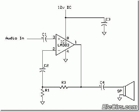 8 Watt Audio amplifier using LM383 circuit