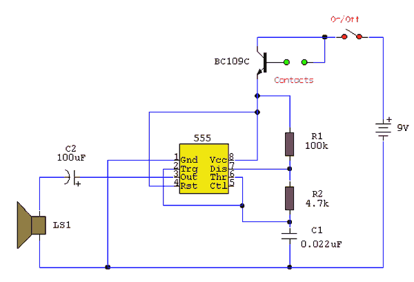 water activated alarm circuit