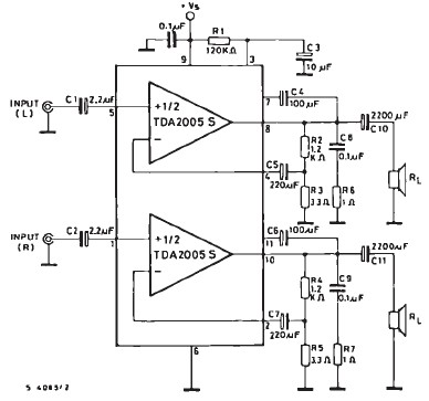 TDA2005 car audio amplifier circuit diagram project