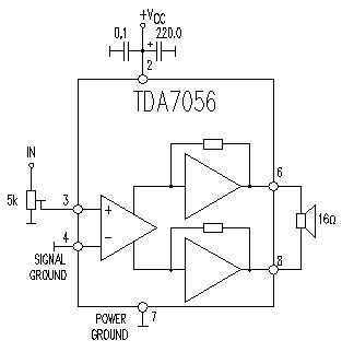 TDA7056 audio amplifier circuit diagram electronic project circuit