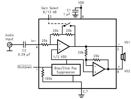 LM4096 audio amplifier circuit design circuit