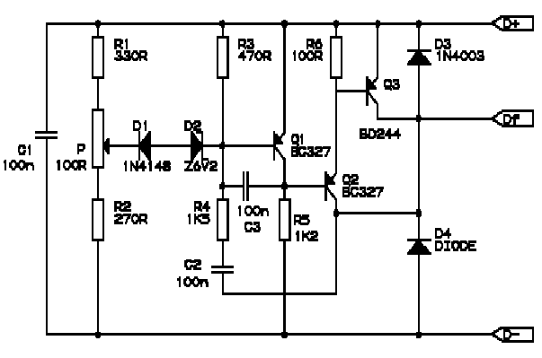 BMW R Series Motorcycle Regulator Schematic circuit