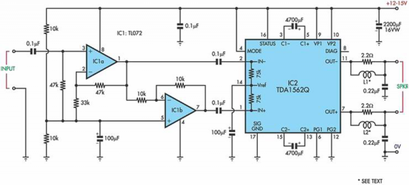 36 Watt Amplifier circuit with TDA1562Q circuit