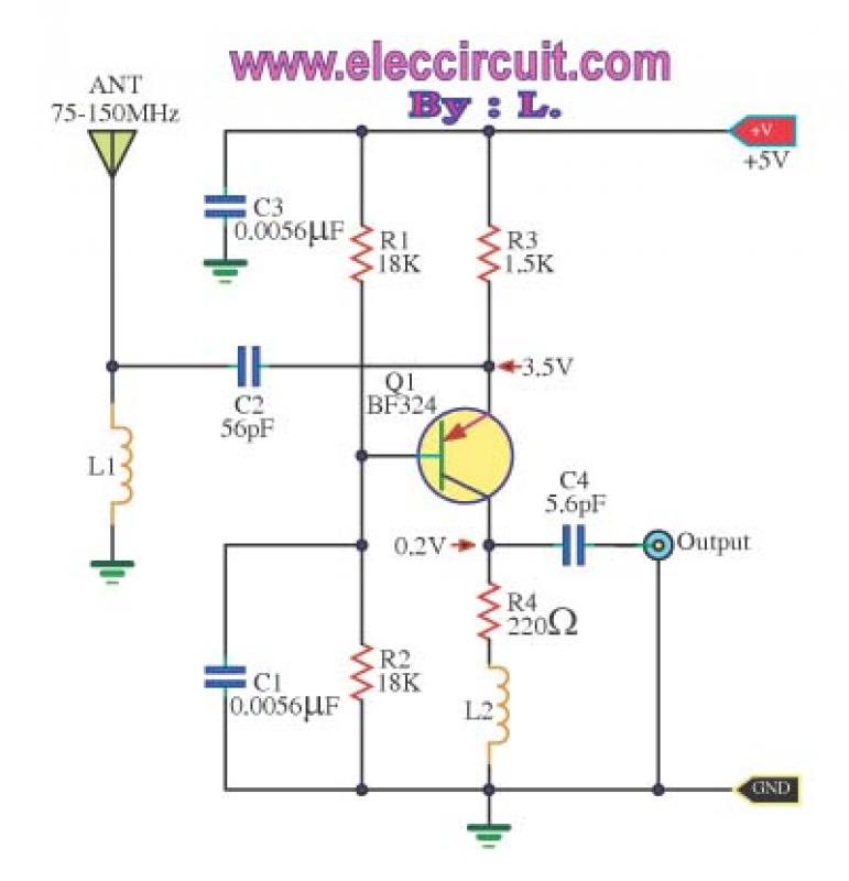 Wide band high frequency amplifier circuit