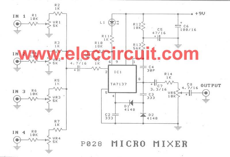 Micro mixer circuit by TA7137 circuit