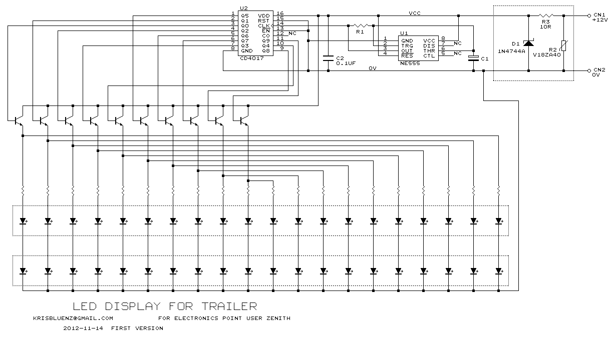 Led sequencerscanner circuit