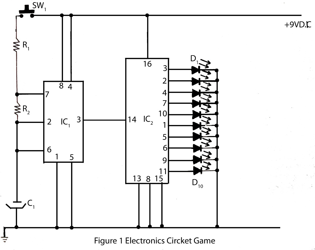 Electronics Cricket circuit