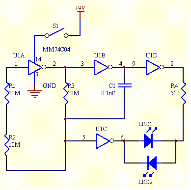 LED Light Flasher Project circuit