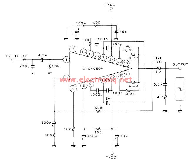 STK4050V audio amplifier circuit