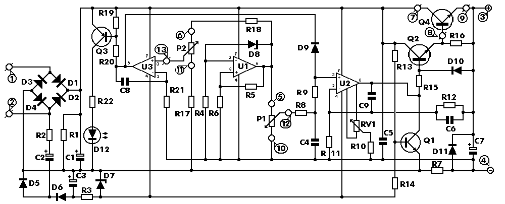 0-30 VDC Stabilized Power Supply with Current Control 0.002-3 A
