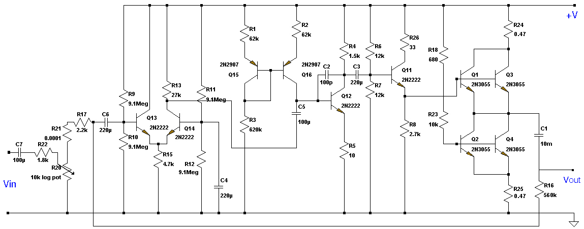 Class A Preamplifier Circuit