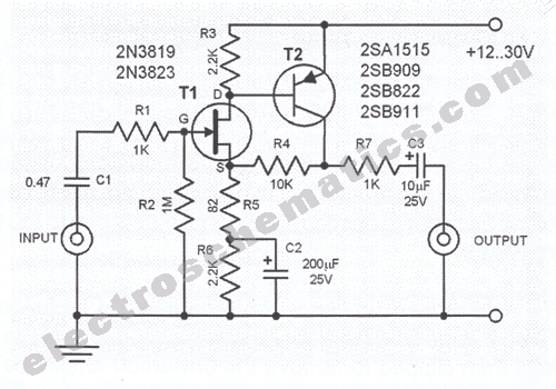 Dynamic Mic Preamplifier Circuit