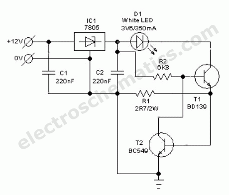 Automobile White LED Light circuit