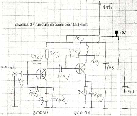 RF TV amplifier