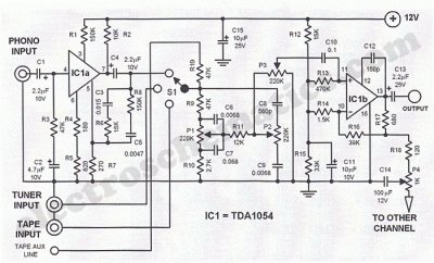 Audio Preamplifiers Projects and Circuit