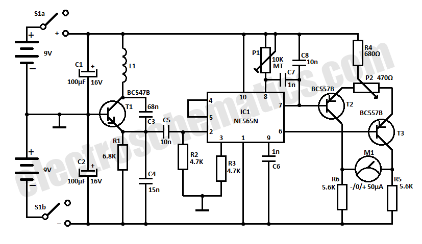 Homemade metal detector circuit