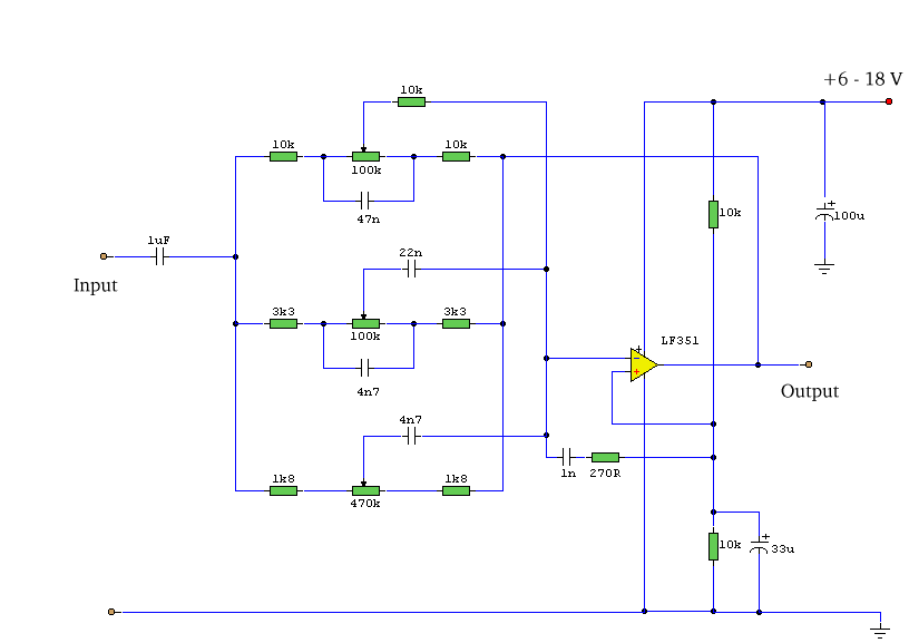 3 Band Graphic Equalizer circuit