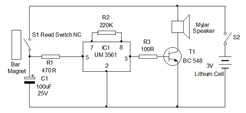 Locker Guard Locker Security Alarm Circuit Anti Theft circuit