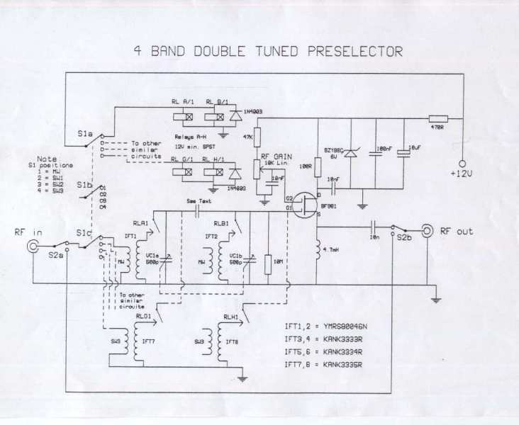 4 Band Double Tuned Preselector circuit