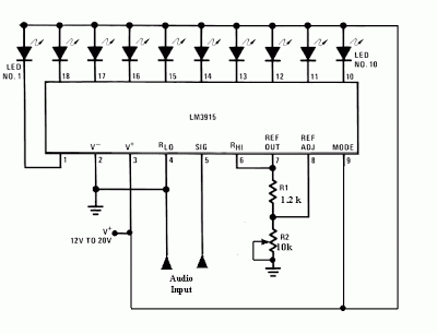 Audio Level Meter VU Meter circuit