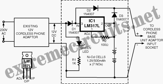 Cordless Phone Backup circuit