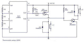 LM56 diagram of Circuit of the Thermostat project