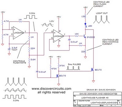 Schematic Diagram Schema HO Train Model Lighthouse Flasher