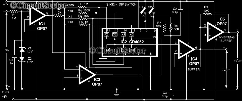 Digital Controlled Precision Amplifier Circuit PCB