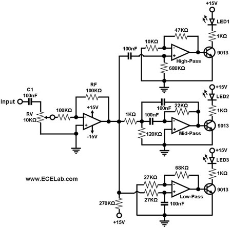 Audio Simple Sound-to-Light Converter Schematic Diagram circuit