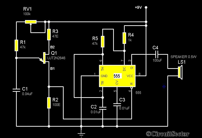 Rain Sound Generator Using NE555 PCB circuit