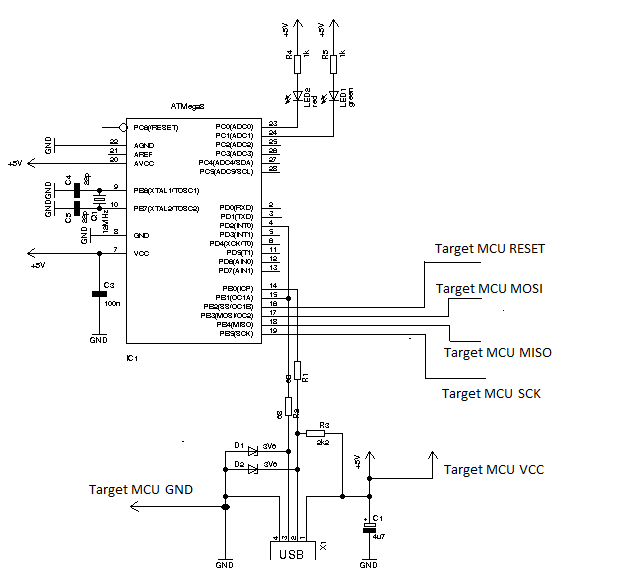 USB program loader for AVR microcontroller