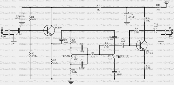 Tone Control Schematic circuit