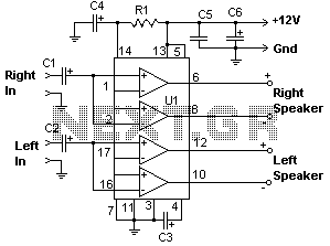 22 Watt Audio Amplifier Circuit