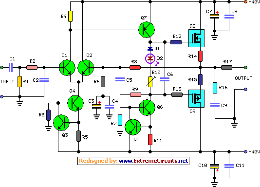 60 Watt Audio Power Amplifier circuit