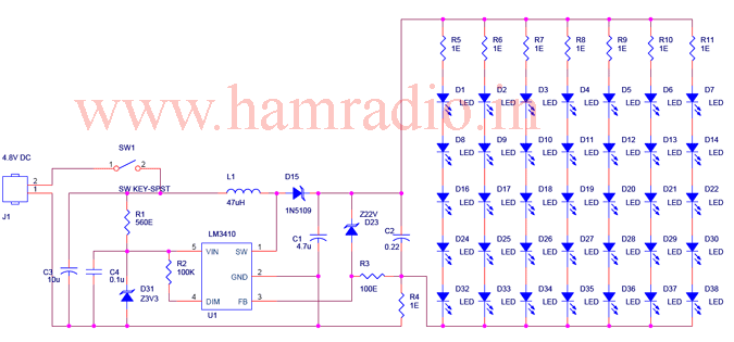 White LED Array Lamp circuit