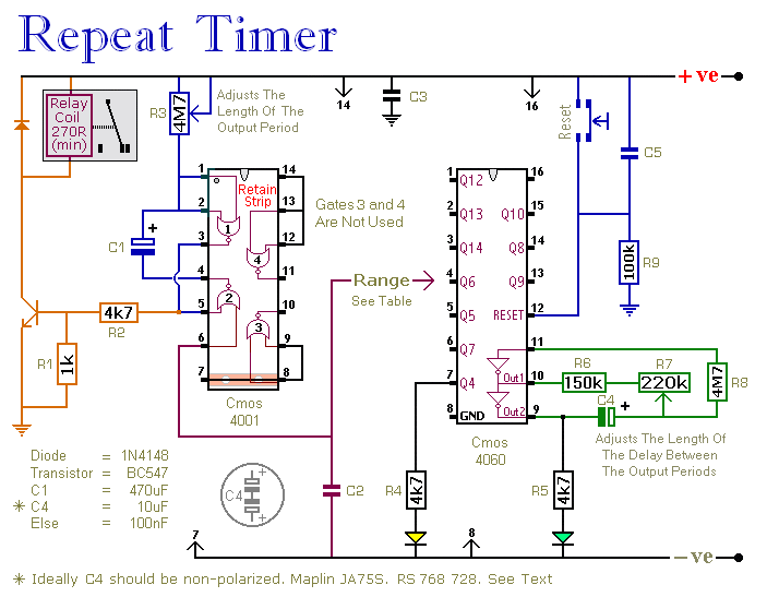 A Regularly Repeating Interval Timer circuit