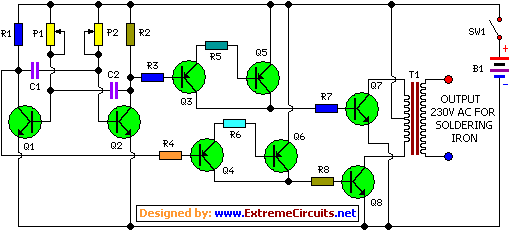 Inverter Circuit For Soldering Iron circuit