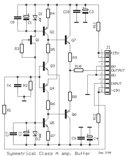 Modular Class A Buffer preamplifier circuit