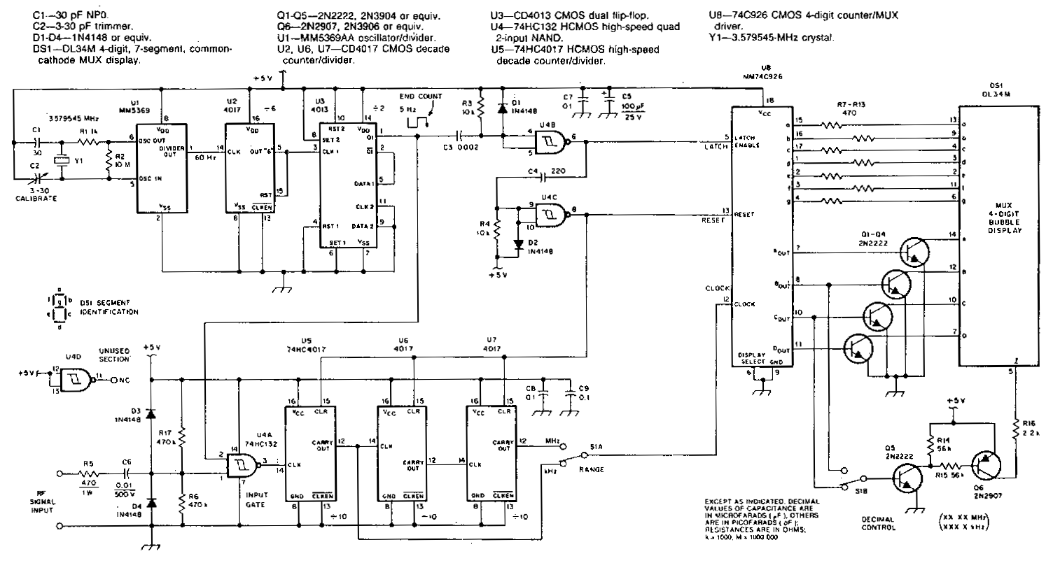 Low-cost-frequency-counter circuit