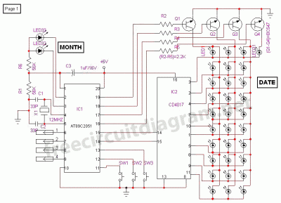 Digital Calender Circuit