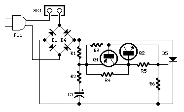 220V LED Flasher circuit diagram circuit