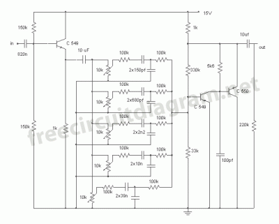 Simple 5 Band Equalizer Circuit