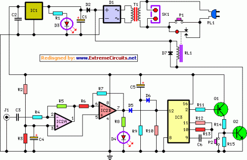 Amplifier Timer Circuit Schematic circuit