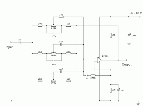 Equalizer Circuit Operating on Three Bands