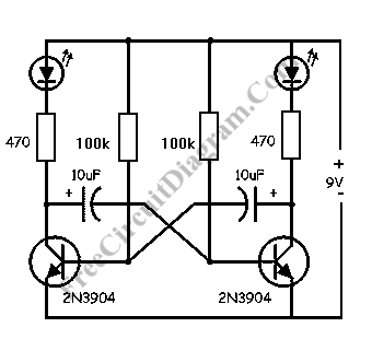 LED Flasher Circuit Using Transistors circuit