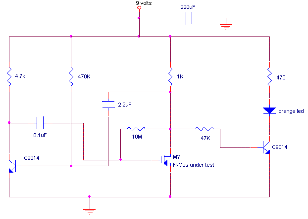 Mosfet Tester electronic circuit diagram