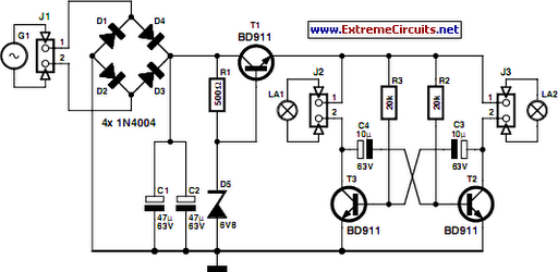 LED Bike Light Circuit Project circuit